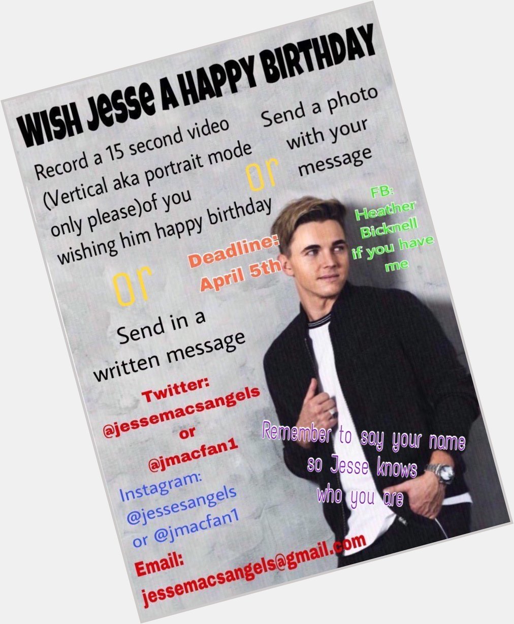 If you haven t yet please join me in wishing Jesse McCartney a happy birthday 