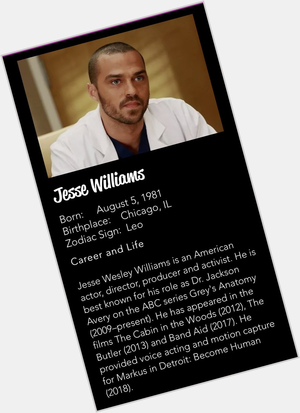 Happy Birthday Jesse Williams 