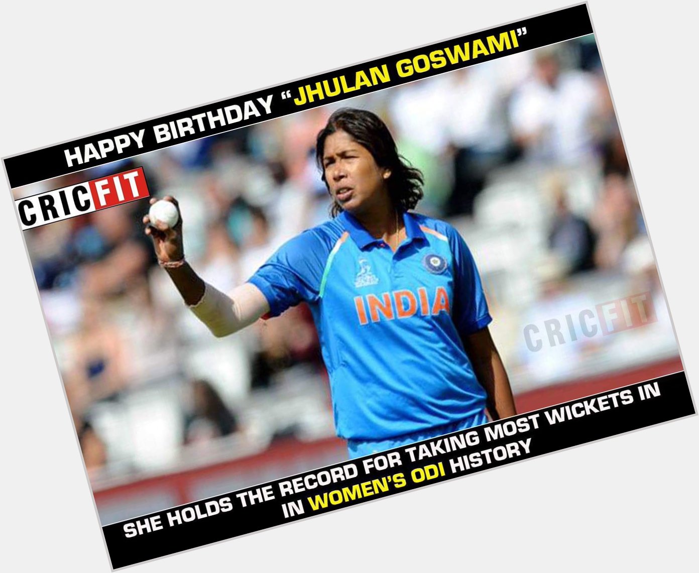 Happy Birthday Jhulan Goswami. 