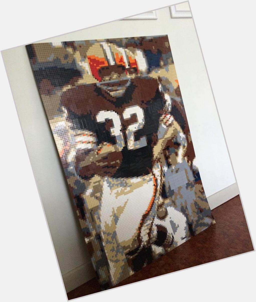 Happy Birthday to one of the greatest running backs. Cleveland\s own Jim Brown. Here is a LEGO mosaic I made of him 