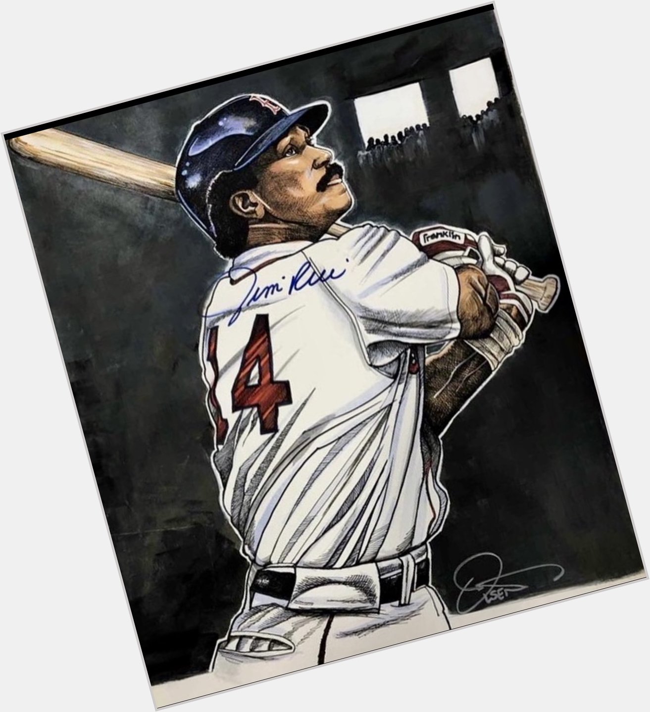 Happy Birthday to the great Jim Rice! My portrait of the Hall of Fame left fielder 