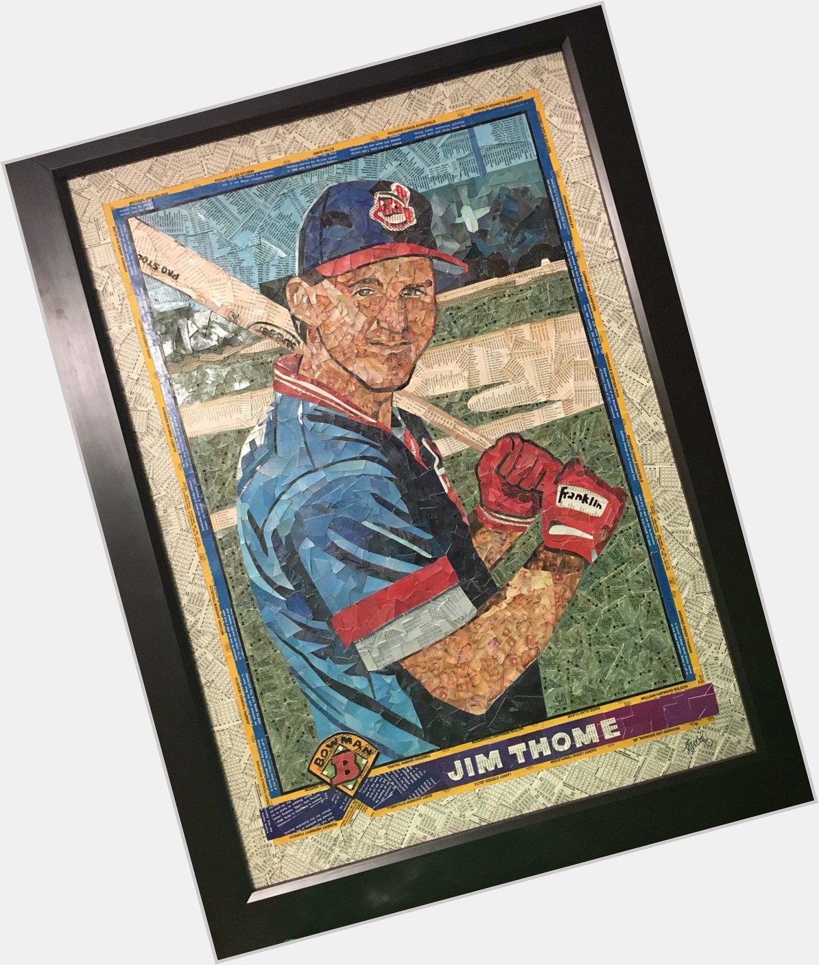 Happy 48th Birthday, Jim Thome! Here is his 1991 Bowman RC, made from cut common baseball cards. 