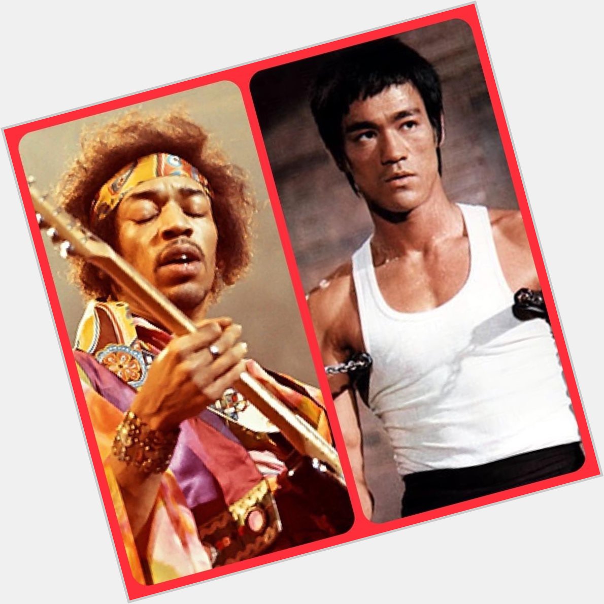 Happy Birthday to these 2 pioneering legends.. 
Jimi Hendrix & Bruce Lee. 