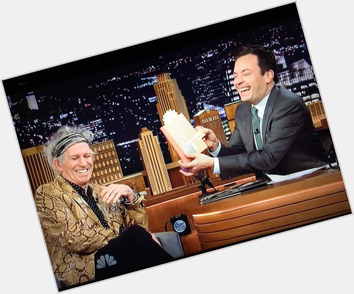 What a way to start off a Happy Birthday for Jimmy Fallon with Keith Richards! Some on point gifts!! 
