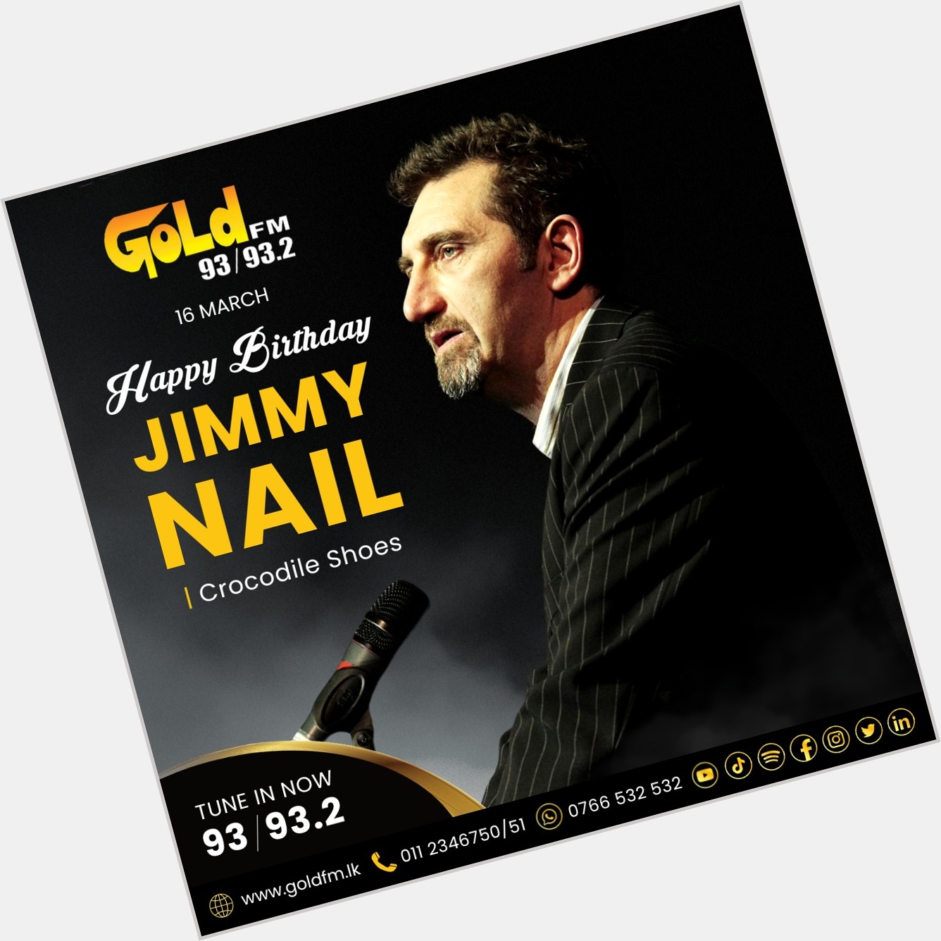 HAPPY BIRTHDAY TO JIMMY NAIL TUNE IN NOW 93 / 93.2 Island wide      