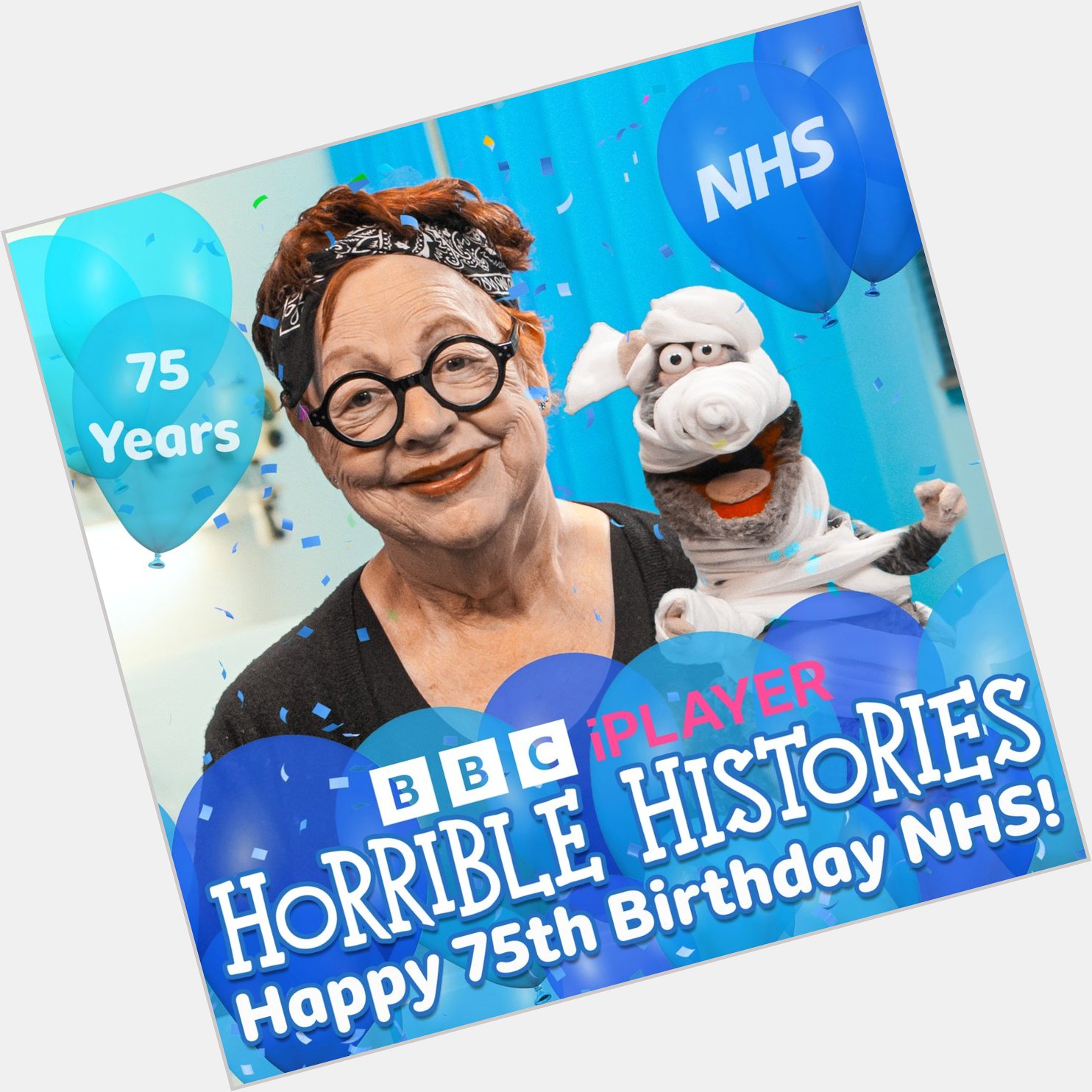 Happy 75th Birthday NHS! Catch our Jo Brand in a Horrible Histories special tonight at 6.30pm... 