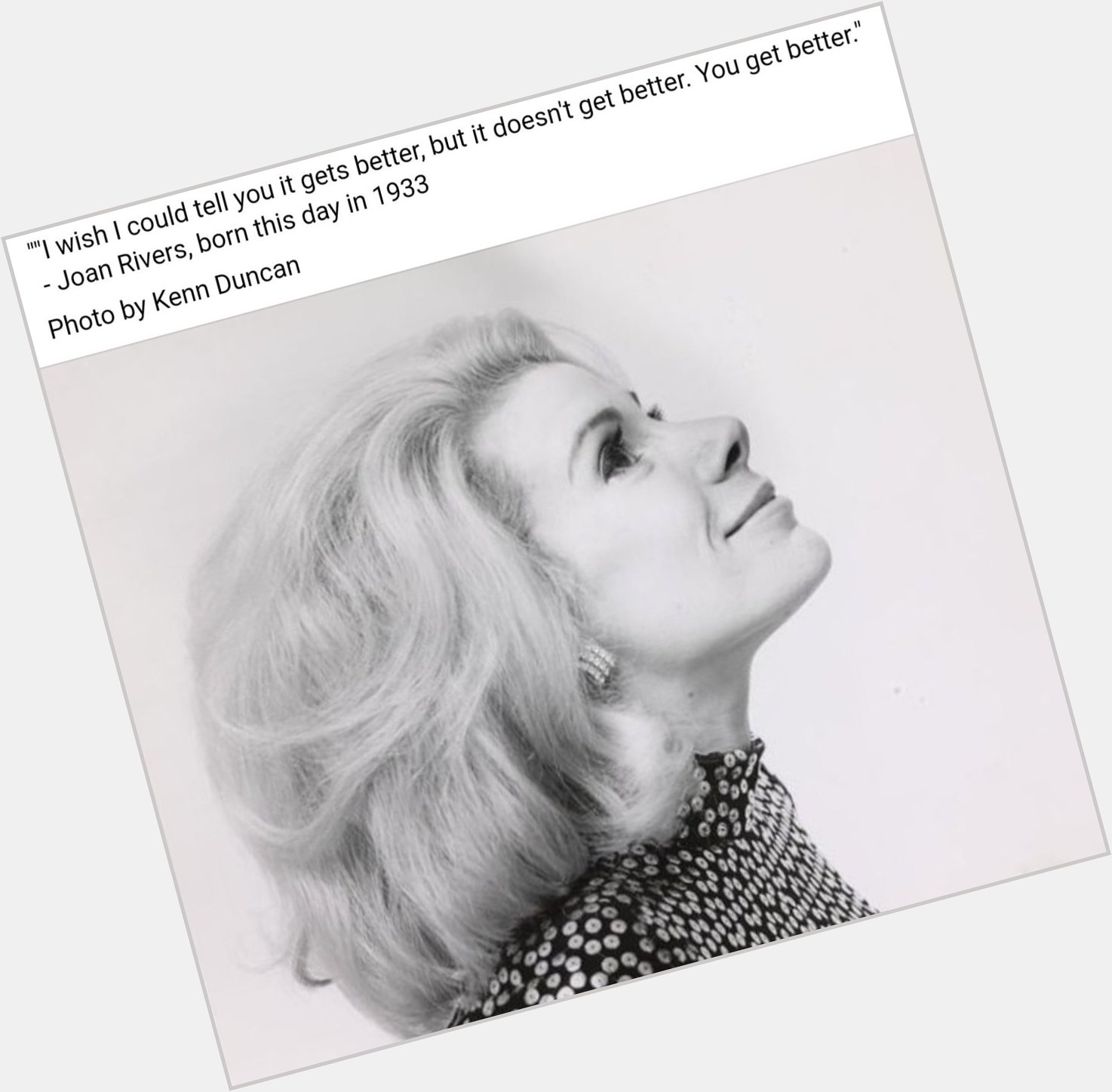 Happy 88TH Birthday to the late, great, Joan Rivers. We miss you still.    