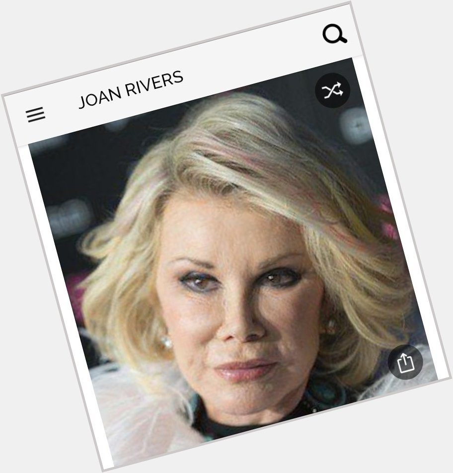 Happy birthday to this iconic actress. Happy birthday to Joan Rivers 