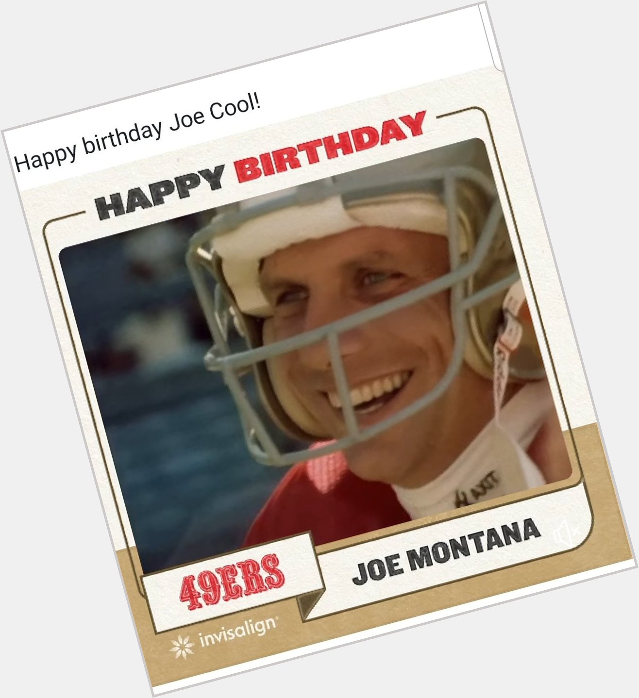 Happy Birthday Joe Montana. 