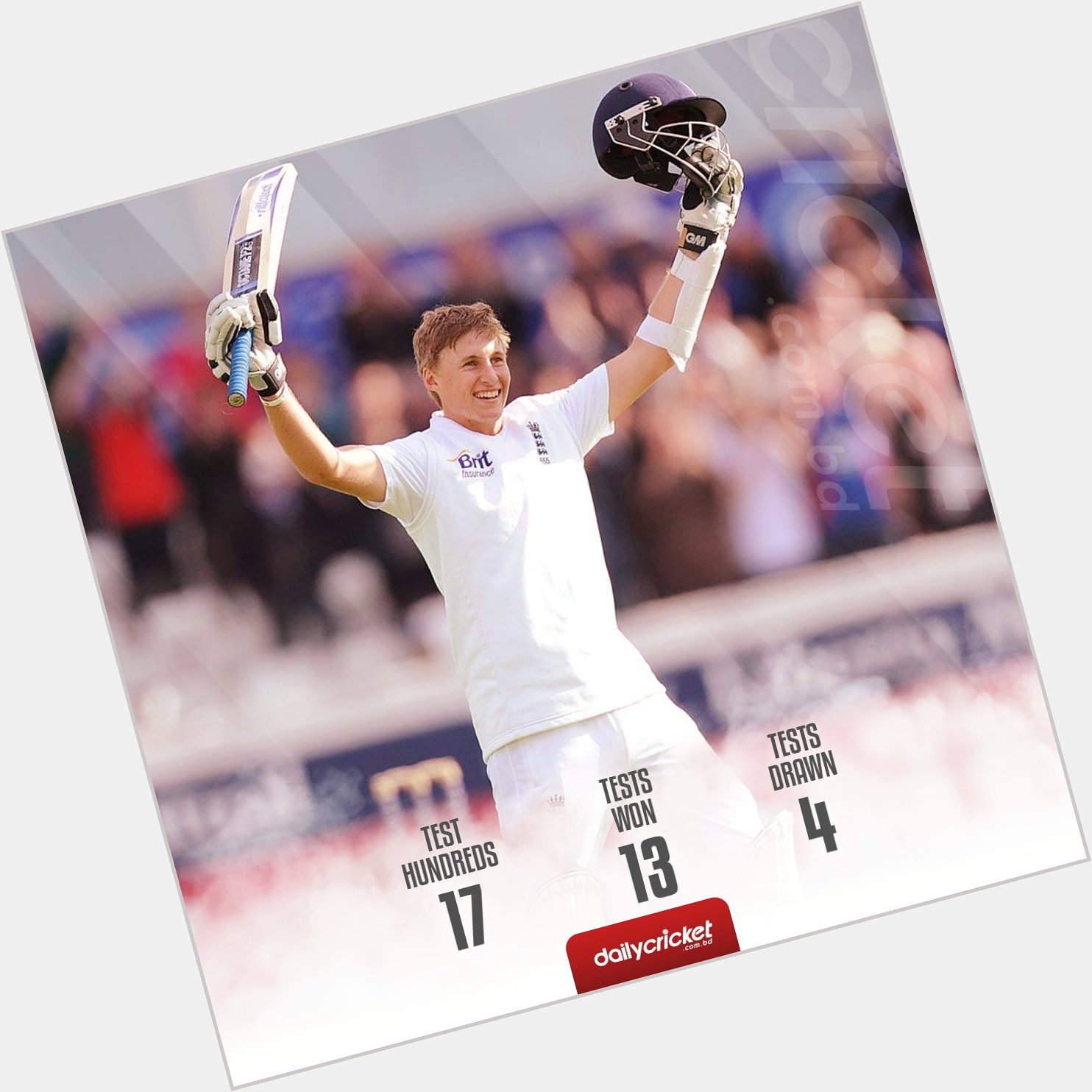   scores a test hundred = England don\t lost! Happy Birthday Joe Root.  