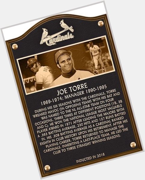Happy 77th Birthday to Hall Of Famer Joe Torre.                             