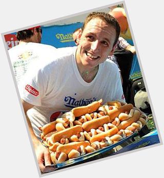Happy birthday Joey Chestnut, world record hot dog eater, 69 dogs in 10 minutes 