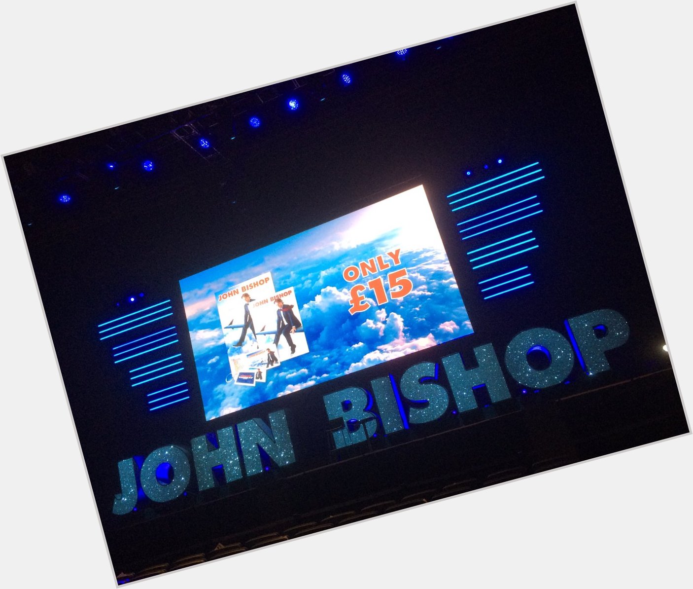 Waiting for John Bishop to come on stage happy birthday Cathy xxx   