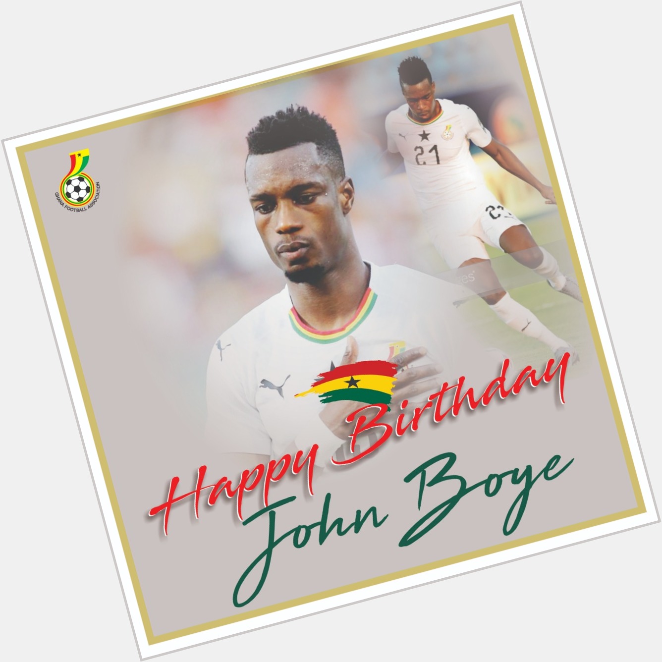 A special Happy Birthday from the GFA to John Boye. 

I wish you same champion defender 