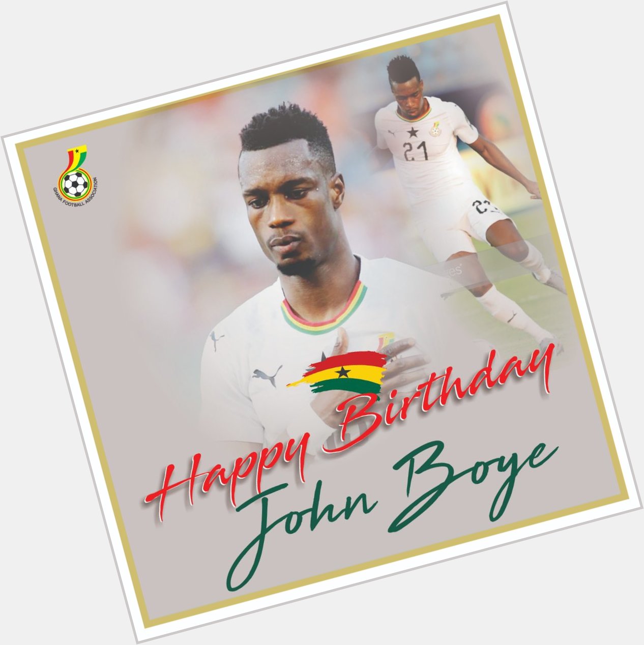 Happy Birthday wishes to Ghana & defender John Boye.

Live Healthy and Live Happy and Live Long    