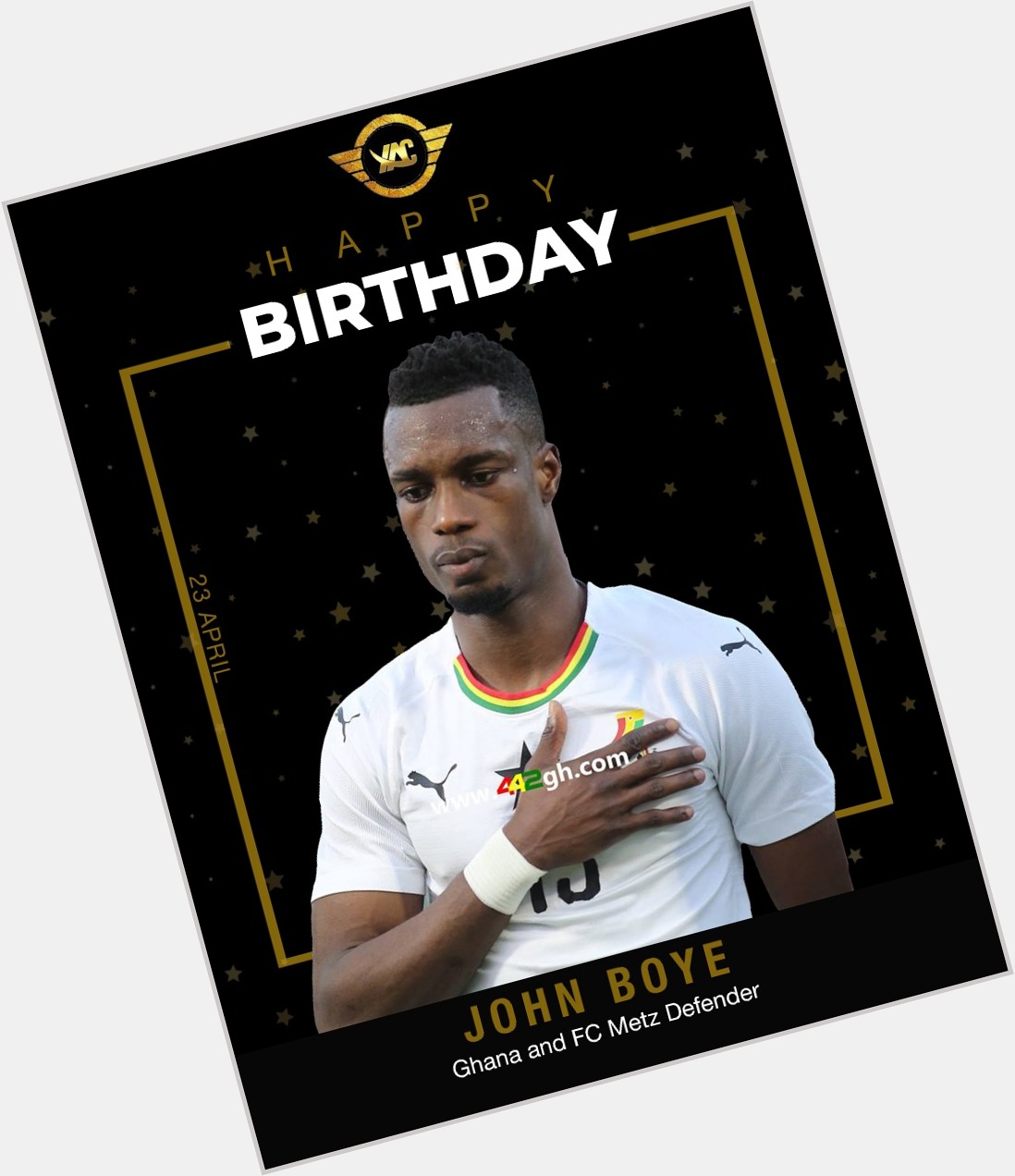 We wish Ghana and FC Metz defender John Boye a happy birthday        