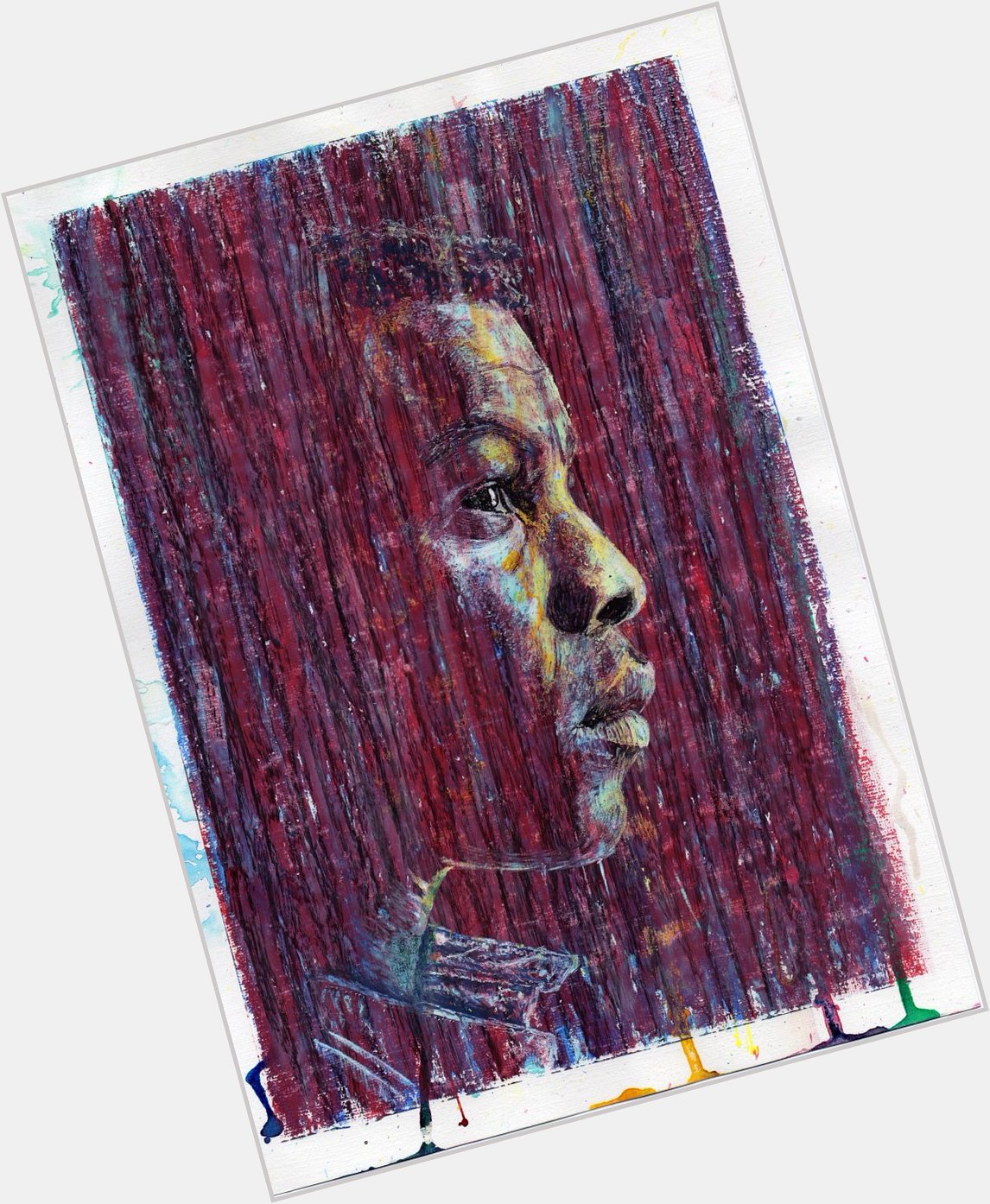 Happy 30th birthday John Boyega! This picture: oil and ink on acrylic paper, 21cm x 30cm. 