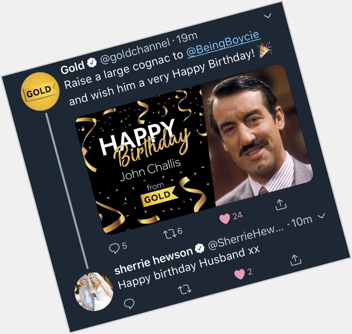 A very happy birthday to John Challis Hope you have a wonderful day John! 