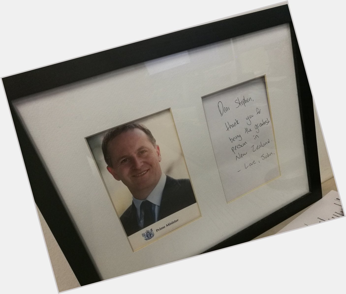 Happy birthday John Key. Thanks for your kind words. 