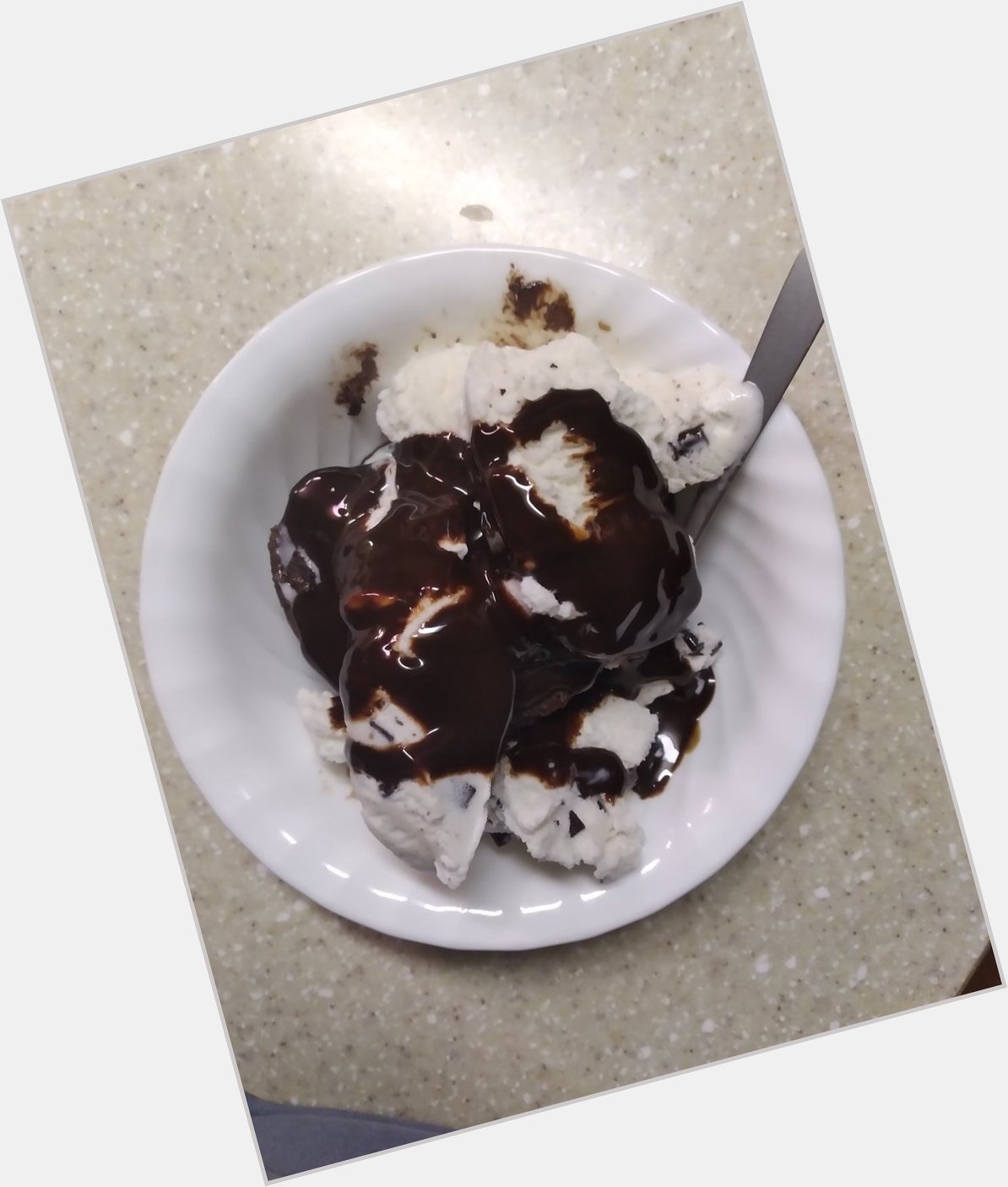  Happy birthday John King, here\s a chocolate cake with ice cream to top it off with chocolate syrup 