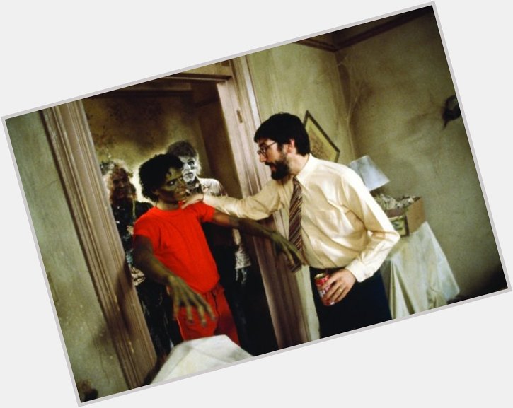 Awesome photo of Michael Jackson & John Landis on the set of Thriller! Happy Birthday  