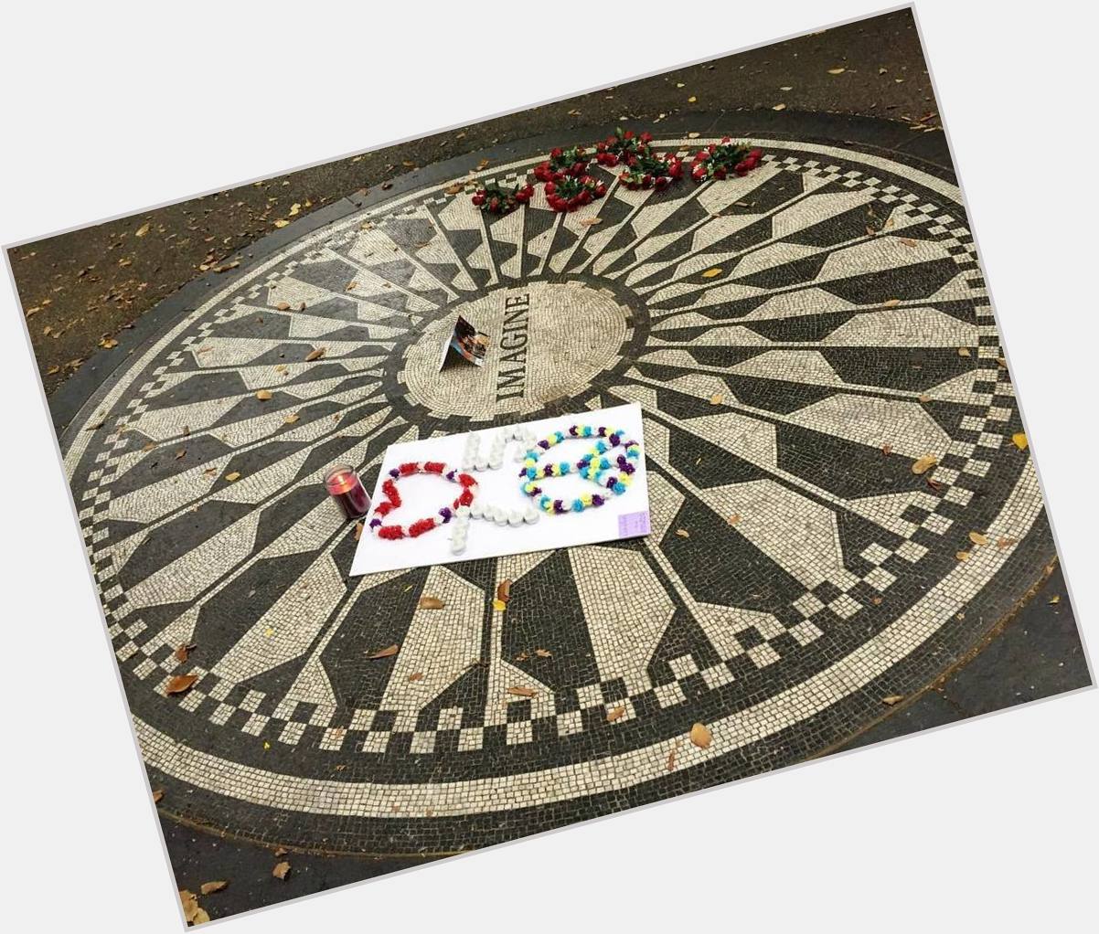Imagine  . Happy 75th birthday John Lennon. The Imagine mosaic is a memorial to Lennon wi 