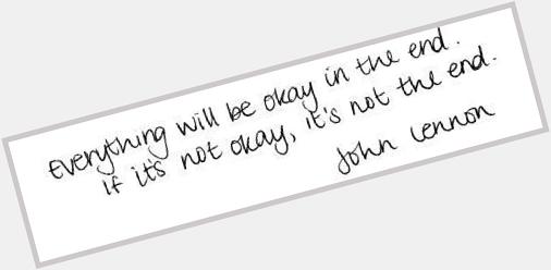 Happy birthday john lennon. 