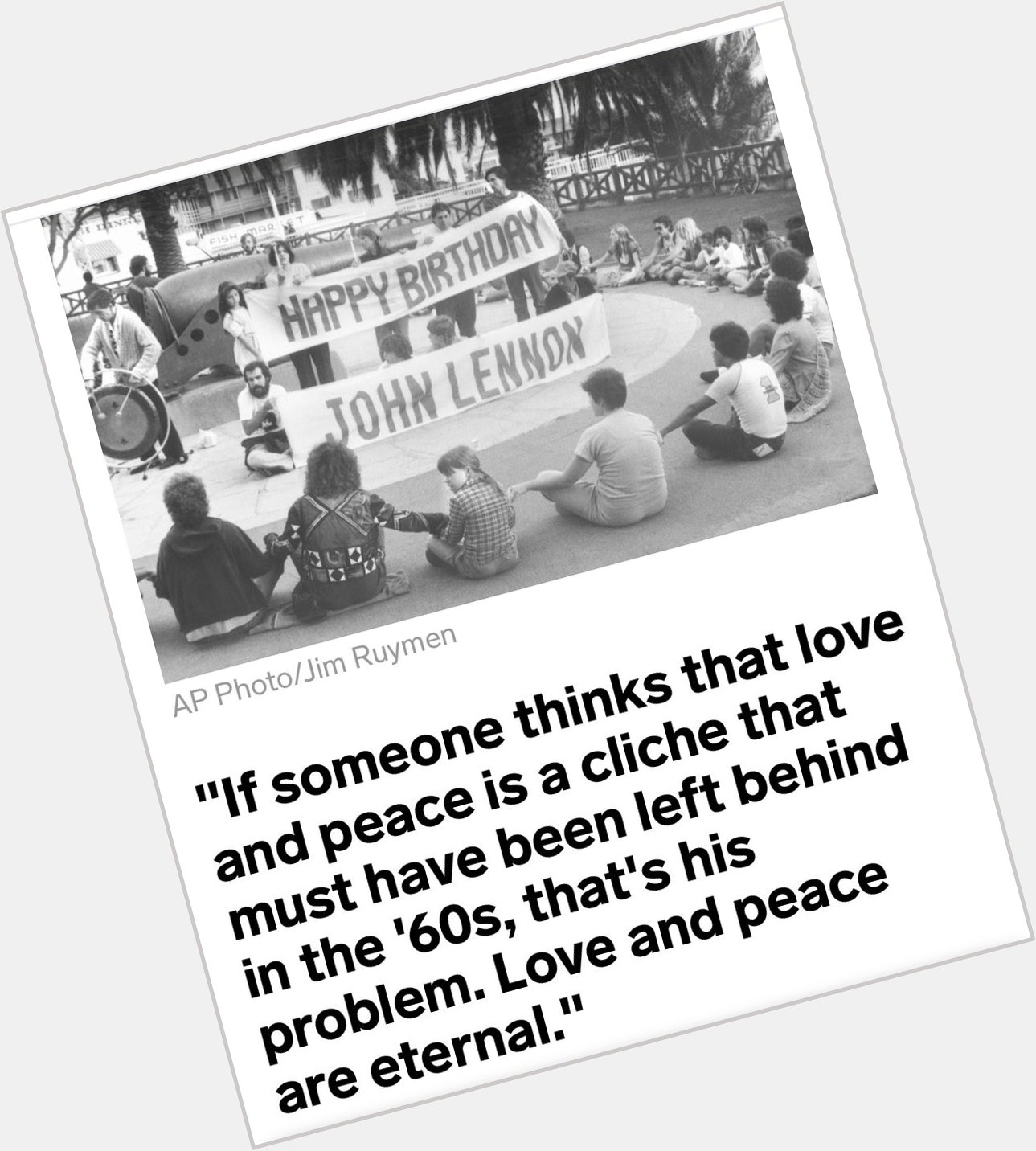 Love and Peace -John Lennon 
Happy Birthday         