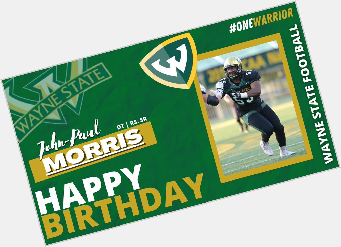 Happy Birthday to our Defensive Lineman, John-Paul Morris!!!      