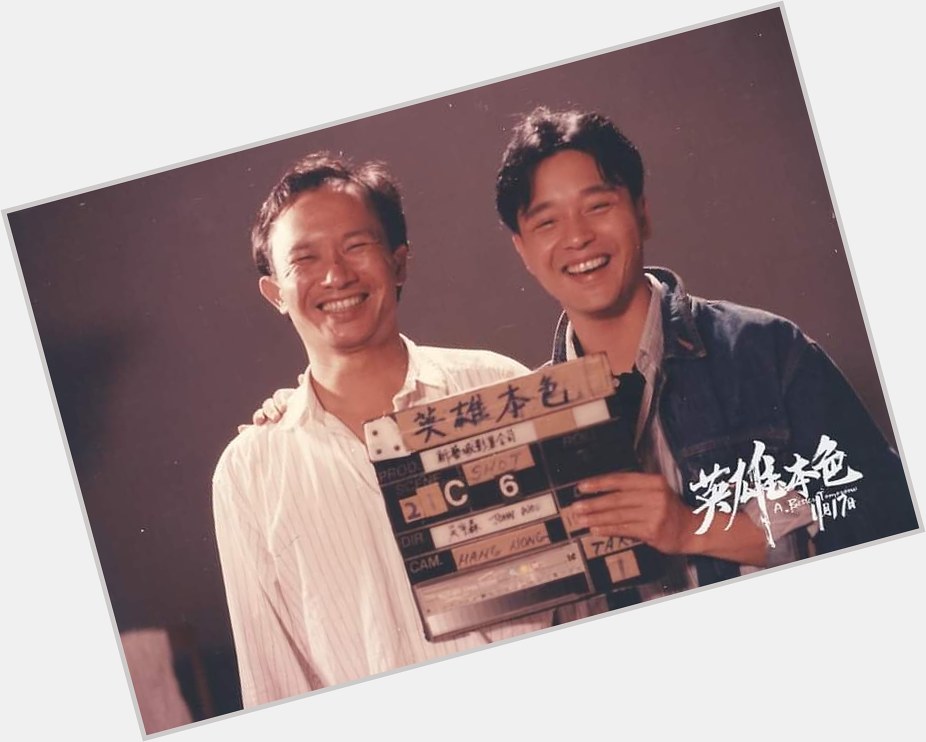 Happy Birthday to John Woo - a behind the scenes pic from A Better Tomorrow with Leslie Cheung 