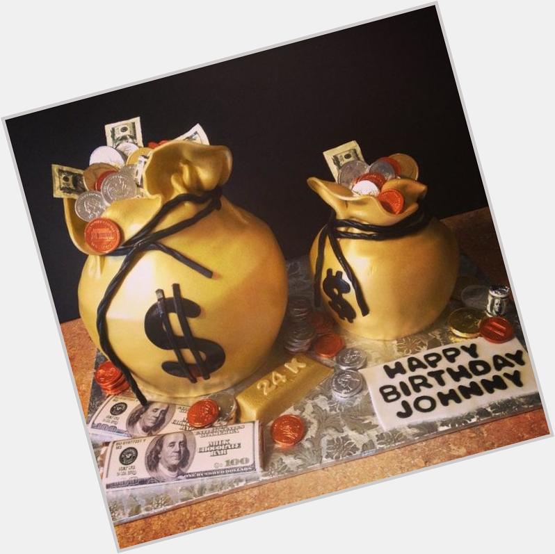 " Johnny Manziels birthday cake tho:   B-day for the henchman$44 caliber....