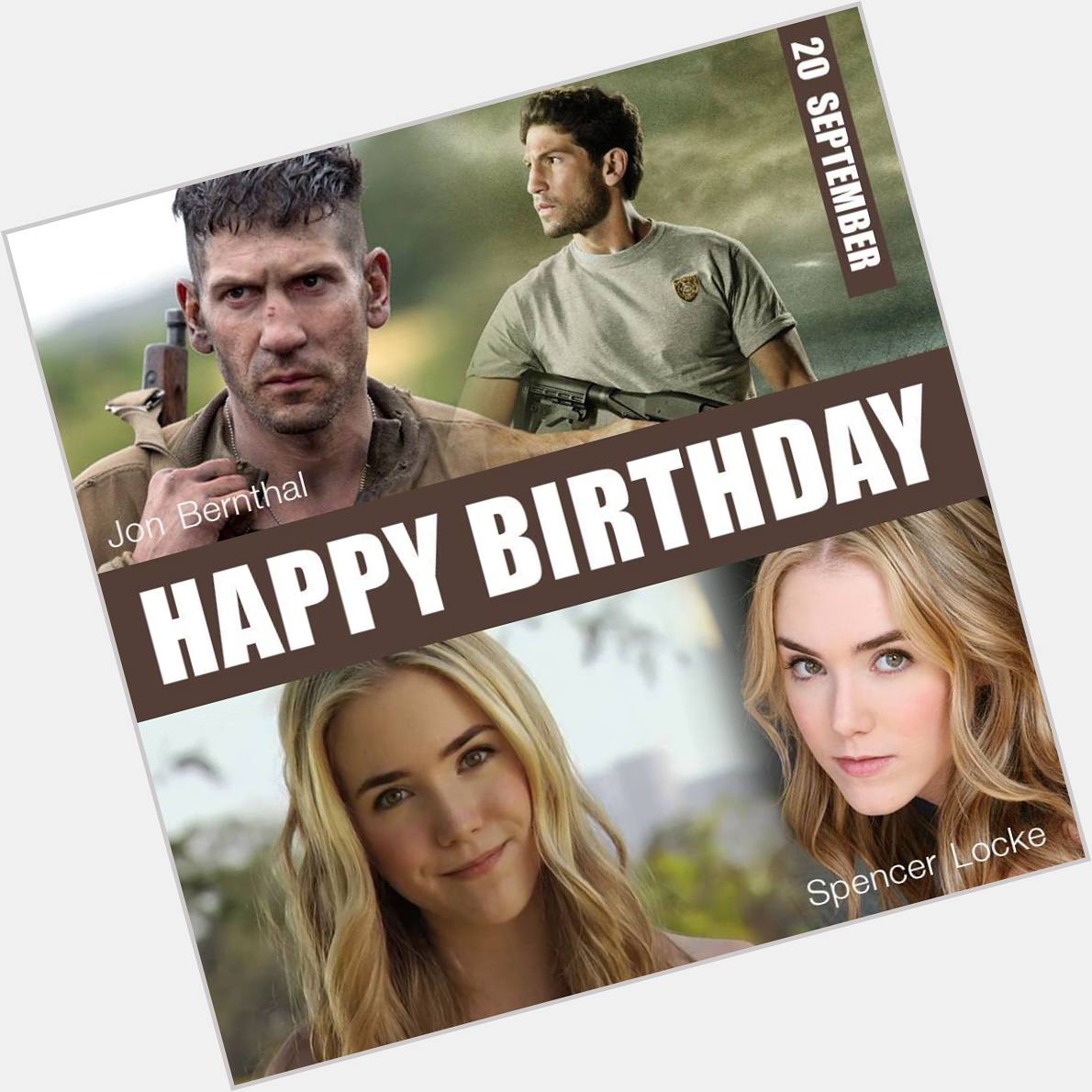 20 September Happy Birthday
- Jon Bernthal
- Spencer Locke 