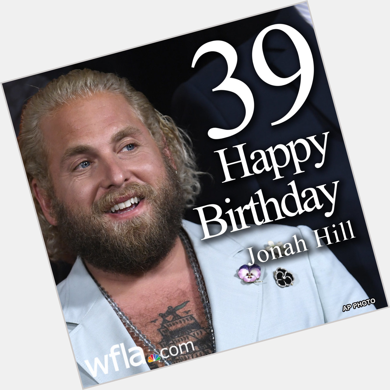 HAPPY BIRTHDAY :  Actor Jonah Hill is celebrating his 39th birthday today.  