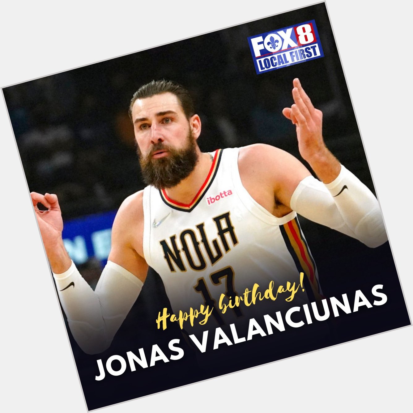 Happy birthday to Pelicans starting center Jonas Valanciunas! The big 3-0! 