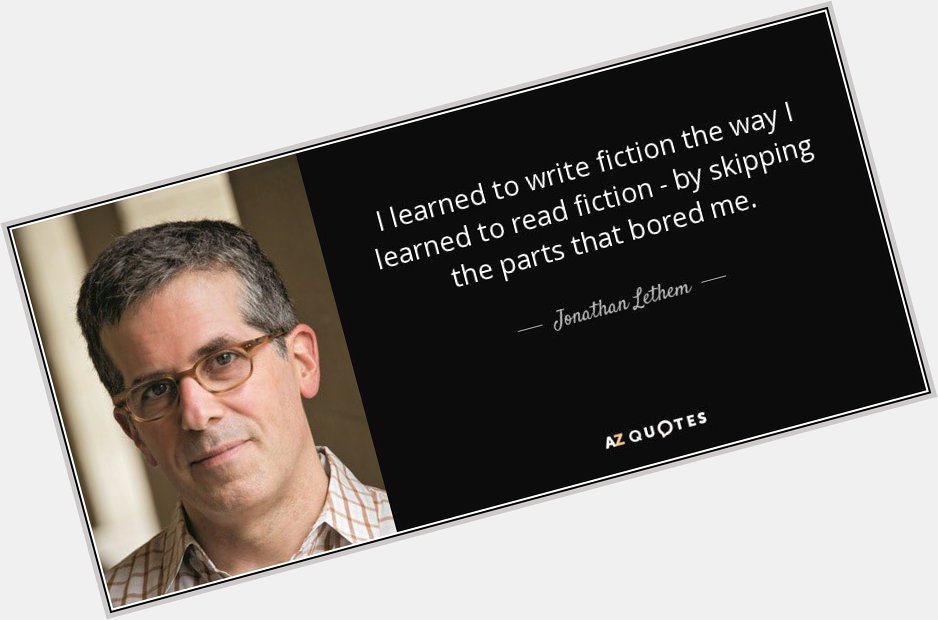 Happy birthday to Jonathan Lethem!  