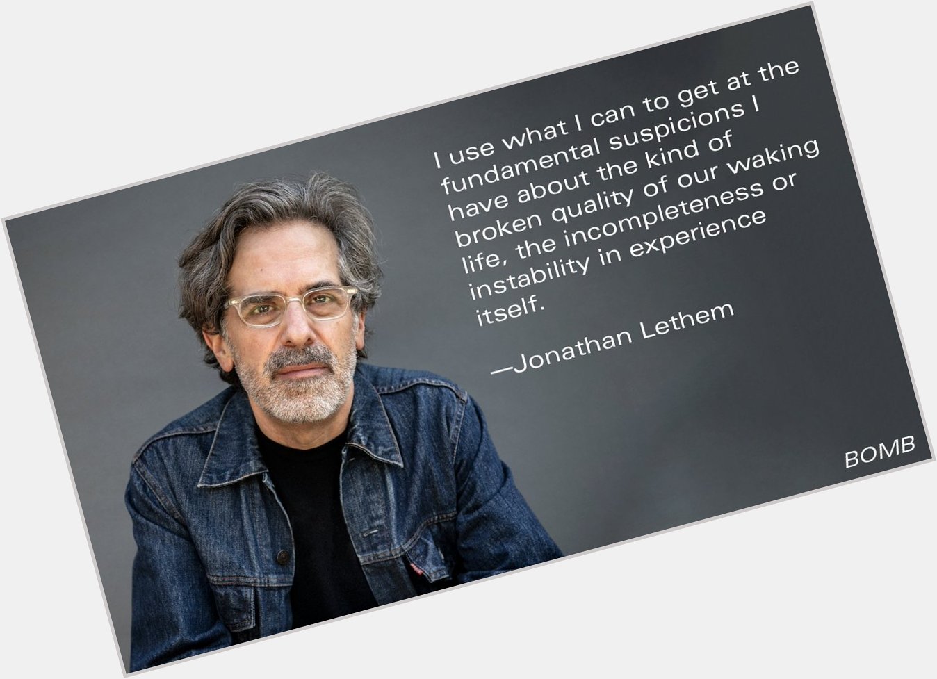 Wishing a very happy birthday to longtime BOMB contributor Jonathan Lethem! 