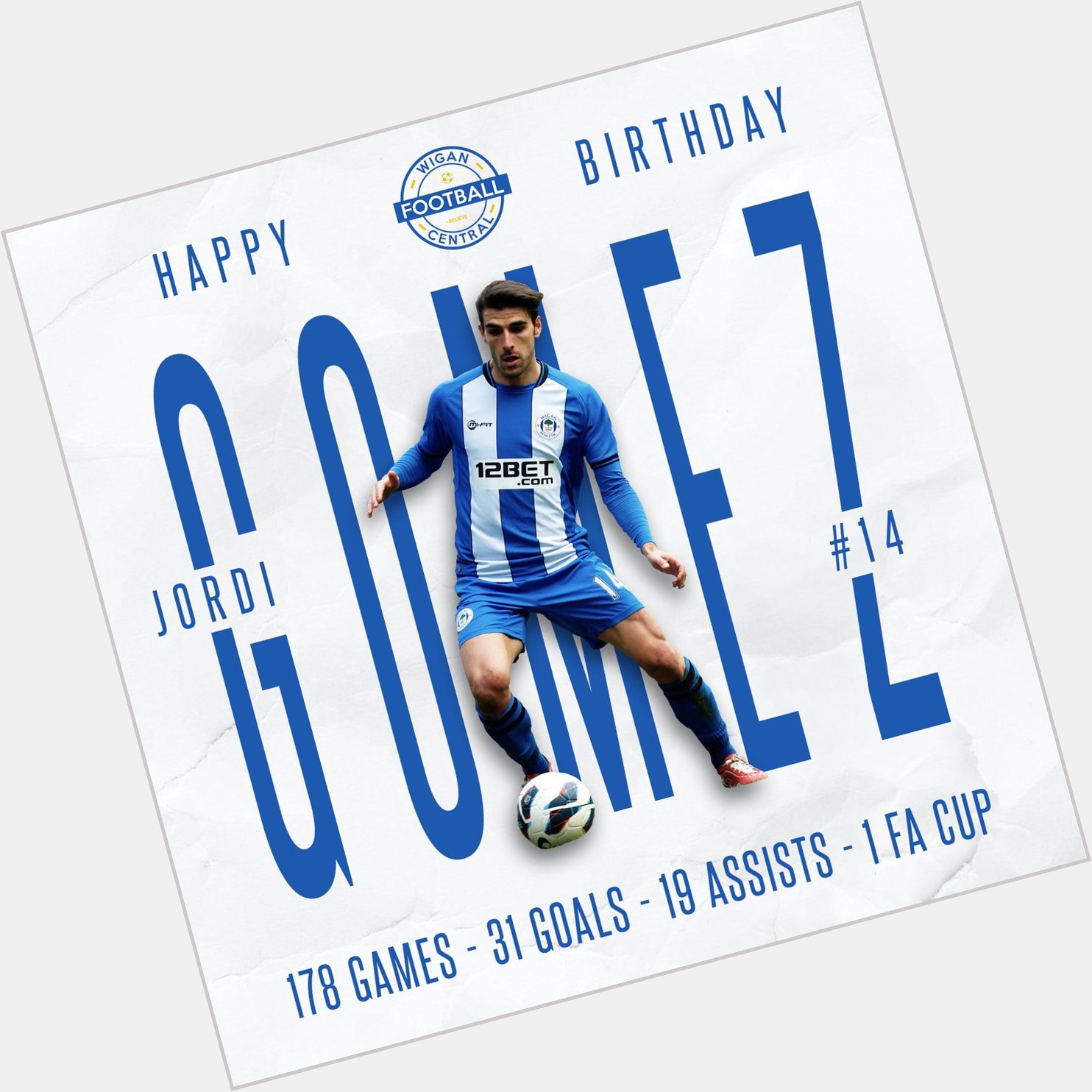 Happy Birthday to former Wigan midfielder, Jordi Gomez 178 Games - 31 Goals - 19 Assists - 1 FA Cup 