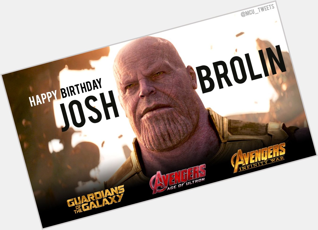 Wishing a very happy 50th birthday to the man who portrays Thanos in the MCU, actor Josh Brolin! 