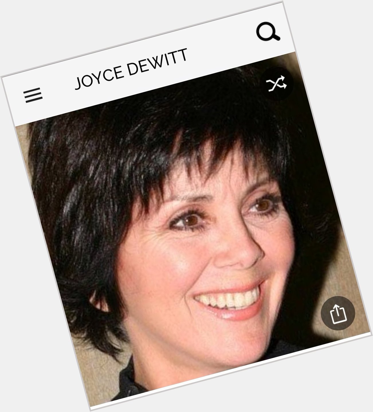 Happy Birthday to this iconic actress.  Happy Birthday to Joyce DeWitt 