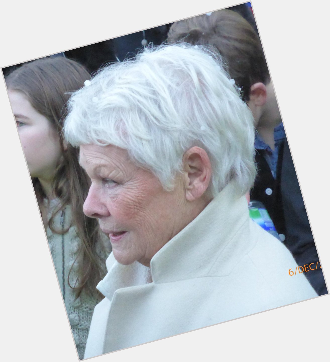 The crowd sang Happy Birthday to Dame Judi Dench as she introduced a choir in Oxted today. (Photo Tracey Franklin) 