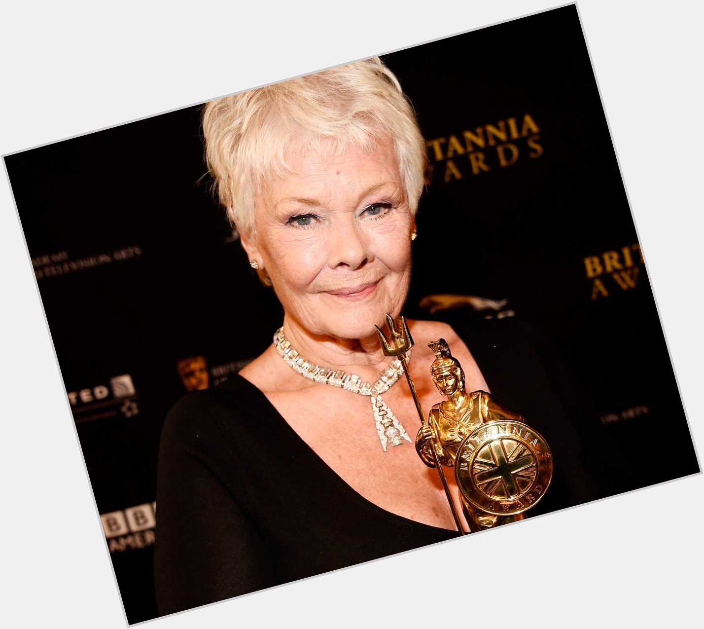 Happy Birthday to Dame Judi Dench! Here she is with her 2014 Britannia award. 