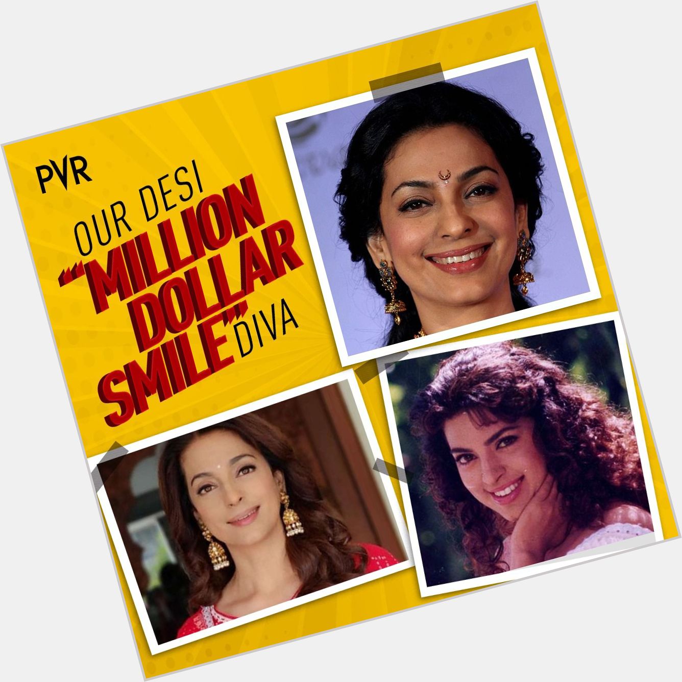 To the chirpy, charming and cherished apple of our eyes. Happy birthday Juhi Chawla! 
