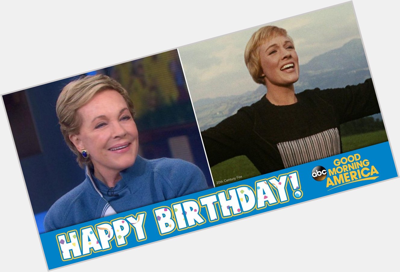The hills are alive, with the sound of \Happy Birthday!\ Big Happy Birthday to the incredible Julie Andrews.  