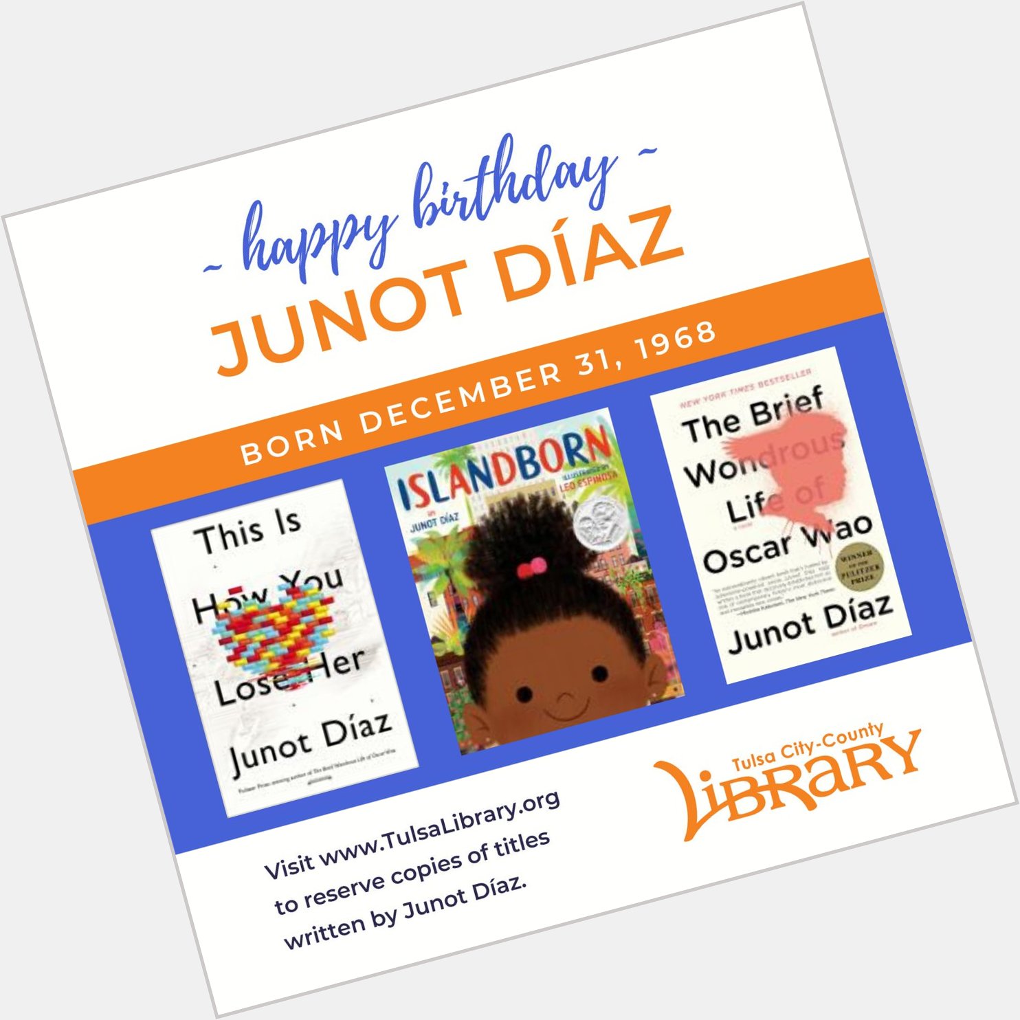 Happy Birthday Junot Diaz! 