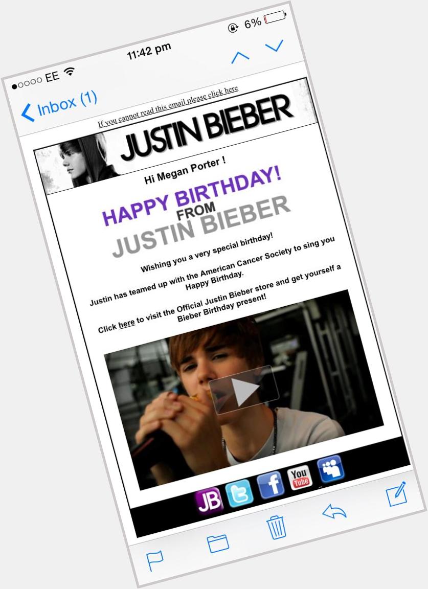 Its not really your birthday until you get your happy birthday email from Justin Bieber 