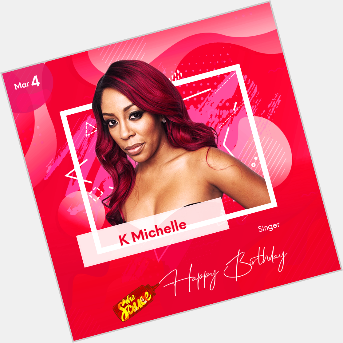 \"Faking It\" singer turns 34 today. Happy Birthday K. Michelle. 