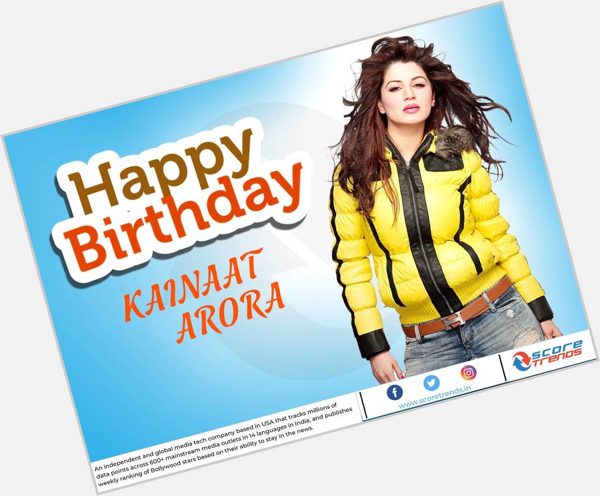 Score Trends wishes Kainaat Arora a Happy Birthday!! 