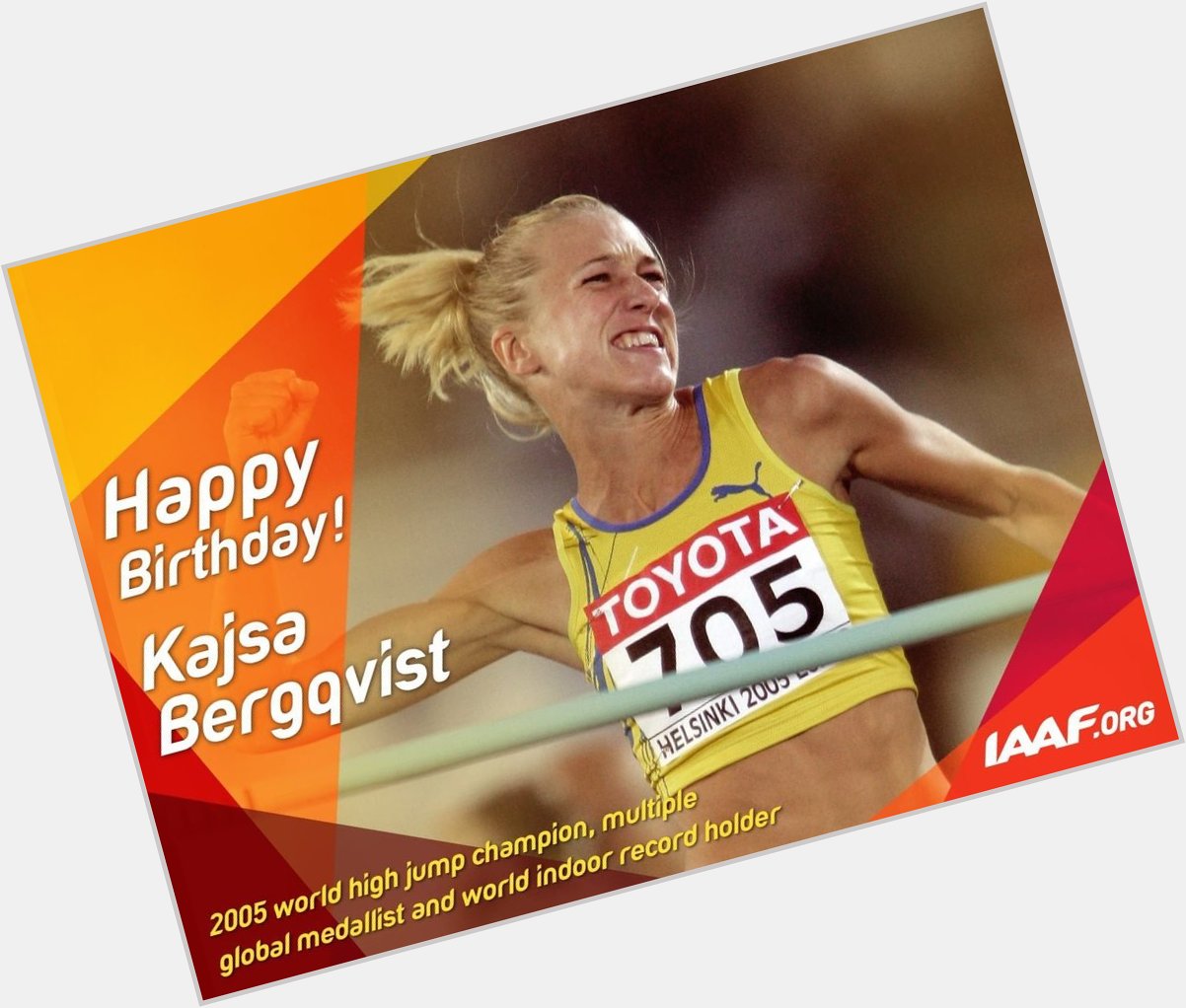 Happy birthday to the great Kajsa Bergqvist! 
More:  