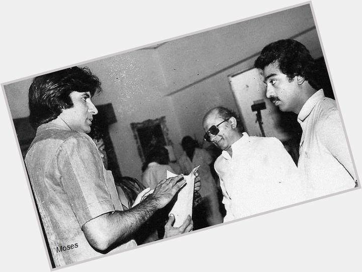 Amitabh Ji with Kamal Haasan  & S.Ramnathan ji on the set of  Happy Birthday Kamal Haasan Ji