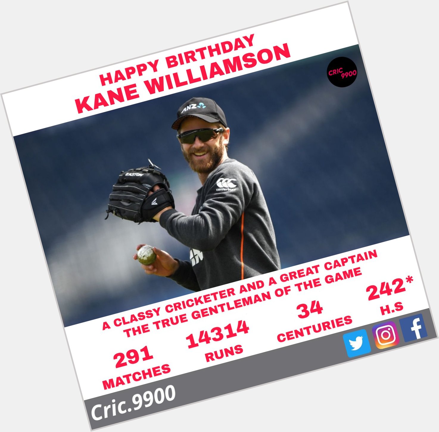 Happy birthday Kane Williamson  